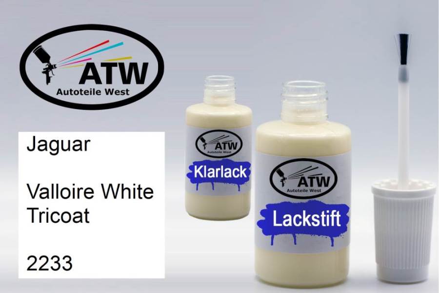 Jaguar, Valloire White Tricoat, 2233: 20ml Lackstift + 20ml Klarlack - Set, von ATW Autoteile West.